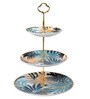 Areca Decal 3 Tier Multicolour Ceramic Appetizer Platter