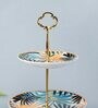 Areca Decal 3 Tier Multicolour Ceramic Appetizer Platter