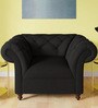 Areia Fabric 1 Seater Sofa In Charcoal Grey Colour