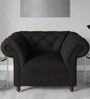 Areia Fabric 1 Seater Sofa In Charcoal Grey Colour