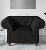 Allanton Fabric 1 Seater Sofa in Charcoal Grey Colour
