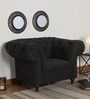 Areia Fabric 1 Seater Sofa In Charcoal Grey Colour
