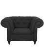 Areia Fabric 1 Seater Sofa In Charcoal Grey Colour