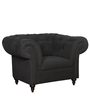 Areia Fabric 1 Seater Sofa In Charcoal Grey Colour