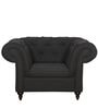 Allanton Fabric 1 Seater Sofa in Charcoal Grey Colour
