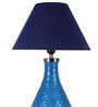 Areum Blue Fabric Shade Table Lamp with Blue Base