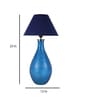 Areum Blue Fabric Shade Table Lamp with Blue Base