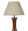 Areum Off White Fabric Shade Table Lamp with Natural Base -