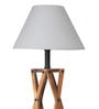 Areum White Fabric Shade Table Lamp With Natural Base -