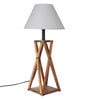 Areum White Fabric Shade Table Lamp With Natural Base -
