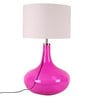 Colstrip White Fabric Shade Night Lamp With Glass Base