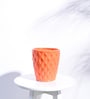 Argyle Shape Orange Ceramic Floor Planter