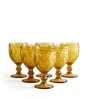 Aria Amber Stem Glass Set Of 6