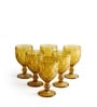 Aria Amber Stem Glass Set Of 6