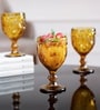 Aria Amber Stem Glass Set Of 6