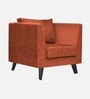 Aria Fabric 1 Seater Sofa in Orange Colour