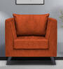 Aria Fabric 1 Seater Sofa in Orange Colour