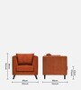 Aria Fabric 1 Seater Sofa in Orange Colour
