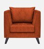 Aria Fabric 1 Seater Sofa in Orange Colour