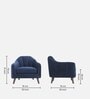 Aria Velvet 1 Seater Sofa in Blue Colour