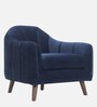 Aria Velvet 1 Seater Sofa in Blue Colour