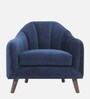 Aria Velvet 1 Seater Sofa in Blue Colour