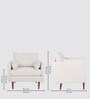 Ariahana Fabric Arm Chair in Ivory Colour