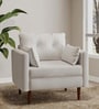 Ariahana Fabric Arm Chair in Ivory Colour