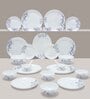 Arias Moon Blue Spring 33 Pcs Glass Opalware Dinner Set
