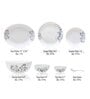 Arias Moon Blue Spring 33 Pcs Glass Opalware Dinner Set