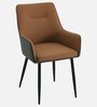 Arica Velvet Fabric Arm Chair In Brown And Grey Color