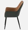 Arica Velvet Fabric Arm Chair In Brown And Grey Color
