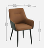 Arica Velvet Fabric Arm Chair In Brown And Grey Color