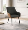 Arica Velvet Fabric Arm Chair In Grey And Brown Color