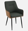 Arica Velvet Fabric Arm Chair In Grey And Brown Color