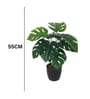 Arick Decor 21 Inch Artificial Real Touch Monstera With Black Pot