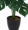 Arick Decor 21 Inch Artificial Real Touch Monstera With Black Pot