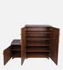 Ariel 23- Pairs 3 Door Shoe Cabinet Walnut Finish With Seating