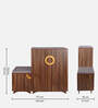 Ariel 23- Pairs 3 Door Shoe Cabinet Walnut Finish With Seating