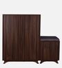 Ariel 23- Pairs 3 Door Shoe Cabinet Walnut Finish With Seating