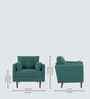 Arihana Boucle Fabric Accent Chair In Blue Colour