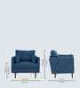 Arihana Boucle Fabric Accent Chair In Blue Colour