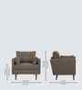 Arihana Boucle Fabric Accent Chair In Blue Colour