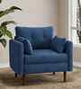 Arihana Boucle Fabric Accent Chair In Blue Colour