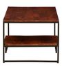 Arikara Solid Wood Coffee Table in Honey Oak Finish with Bronze Frame