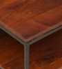 Arikara Solid Wood Coffee Table in Honey Oak Finish with Bronze Frame