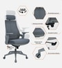 Arisa Breathable Mesh High Back Ergonomic Chair in Grey Colour