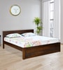 Arisa Solid Wood King Size Bed in Walnut Finish