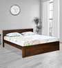 Arisa Solid Wood King Size Bed in Walnut Finish