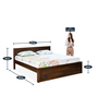 Arisa Solid Wood King Size Bed in Walnut Finish